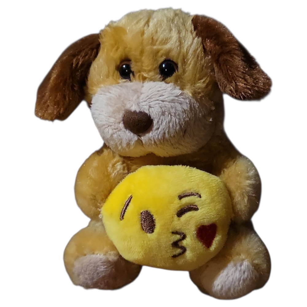 Classic B & B Toymaker Plush Stuffed Puppy Dog Animal Heart Emoji Wink